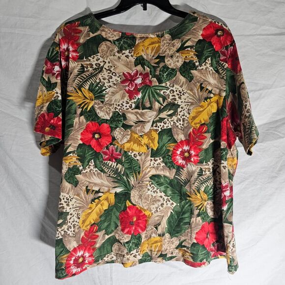 Vintage 90s floral animal print tee - Picture 2 of 3